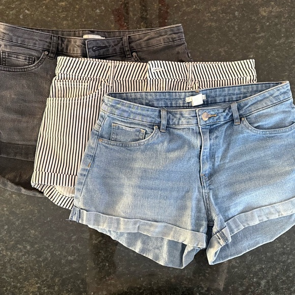 H&M Pants - H&M Women's Denim and Striped Shorts Trio
